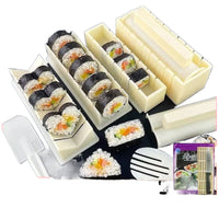 A complete set of tools for making sushi molds, special abrasive tools, household materials, seaweed, steamed rice balls, roll artifact