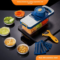 Vegetable slicer, 304 stainless steel multifunctional slicer, slicer, household kitchen utensil, planer, and eraser